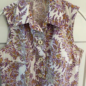 J. McLaughlin CLASSIC paisley summer/sleeveless popover dress w/ pockets